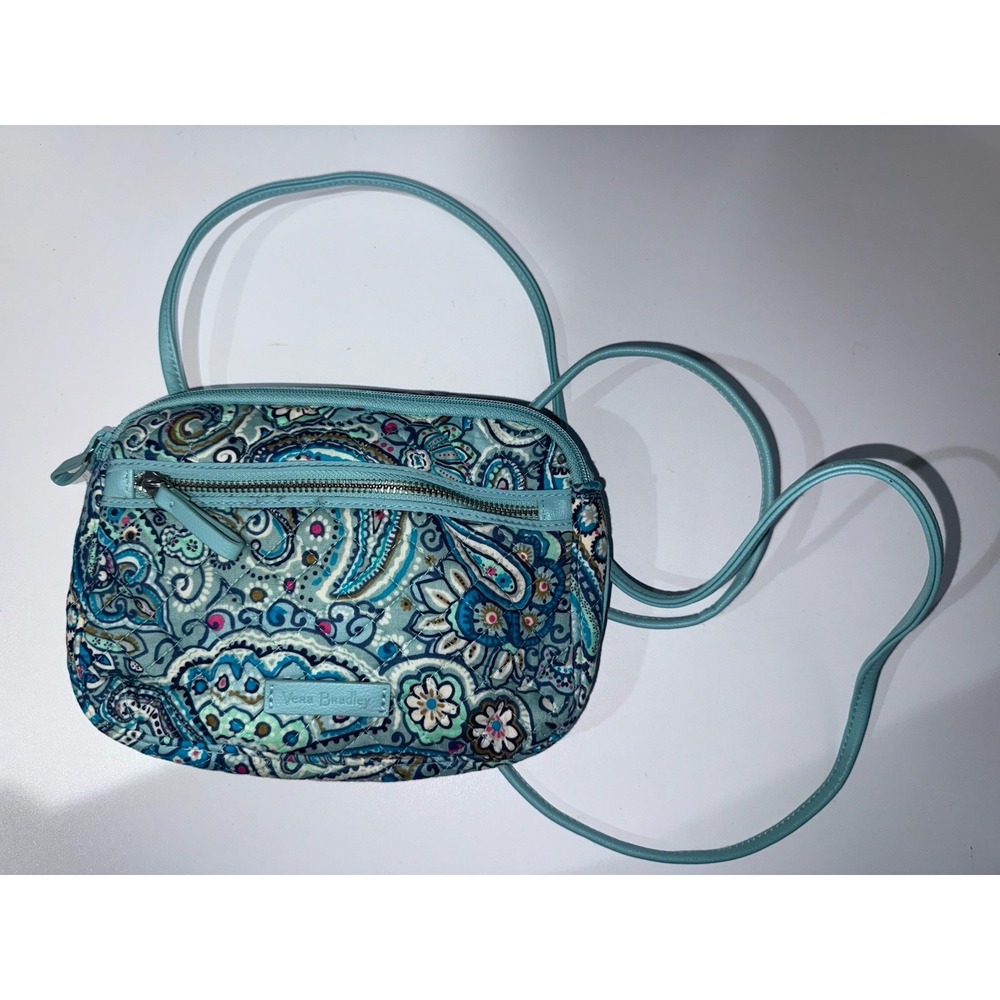 MVera Bradley Daisy Dot Paisley Iconic RFID Little Crossbody Faux Leather P